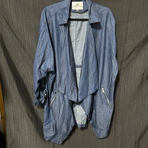 1 Sunset Lane Tops | Chambray Draped Wrap | Color: Blue |‎ Size: Xl../ M-27